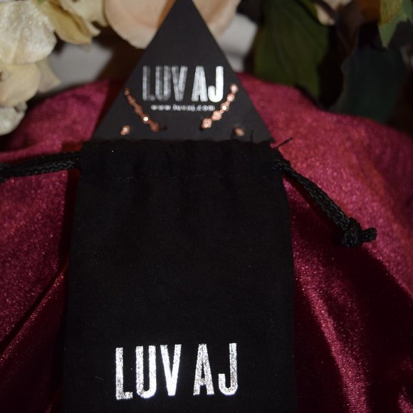 3 for 30 ~ LUV AJ Rose Gold with Pink Crystal Crawler earrings NWT - Picture 2 of 5